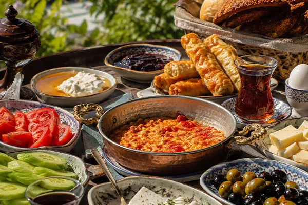 A traditional Turkish breakfast